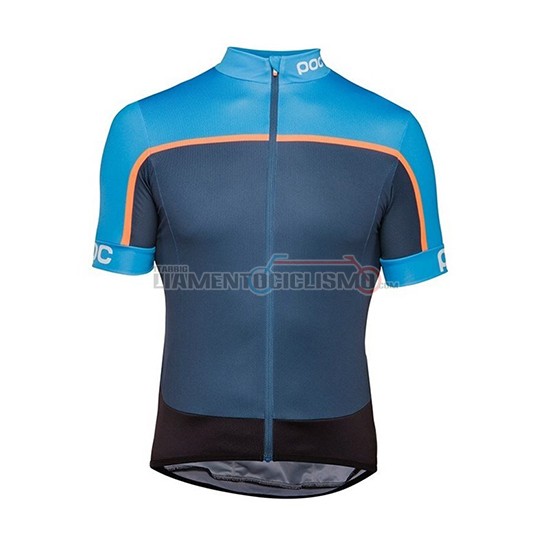 Abbigliamento Ciclismo POC Essential Road Block Manica Corta 2018 Blu