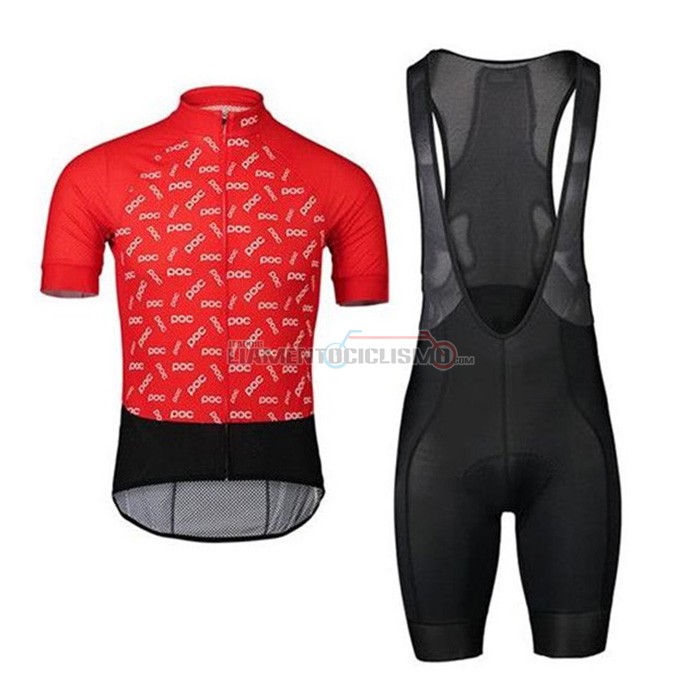 Abbigliamento Ciclismo POC Manica Corta 2020 Rosso Nero