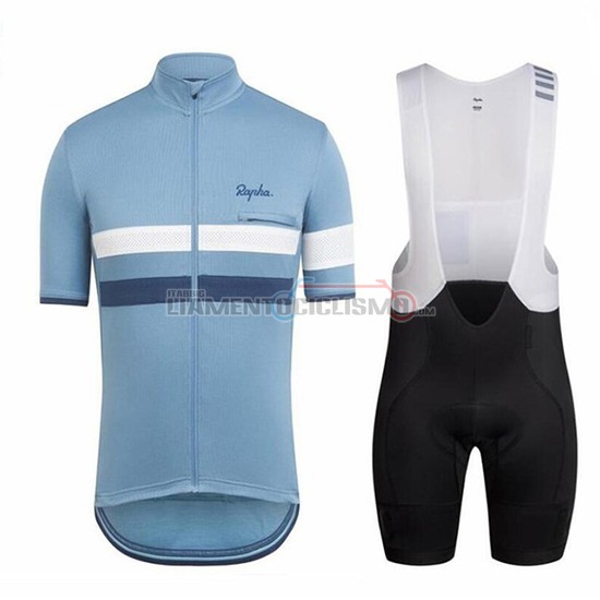 Abbigliamento Ciclis Rapha Manica Corta 2018 Blu e Blu Scuro