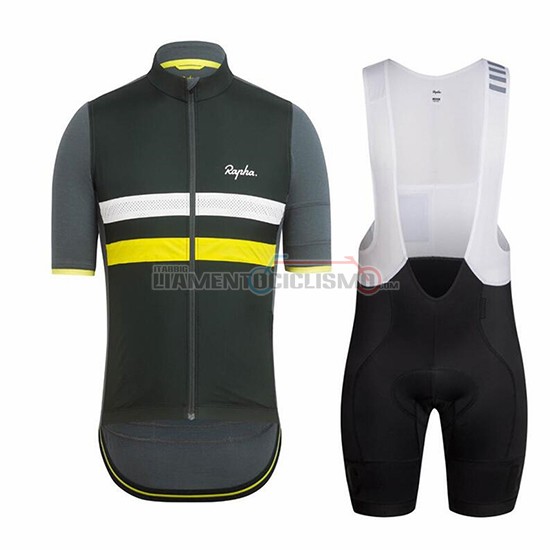 Abbigliamento Ciclis Rapha Manica Corta 2018 Nero e Giallo