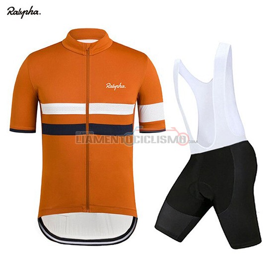 Abbigliamento Ciclismo Rapha Manica Corta 2019 Arancione Bianco