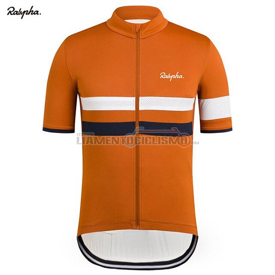 Abbigliamento Ciclismo Rapha Manica Corta 2019 Arancione Bianco