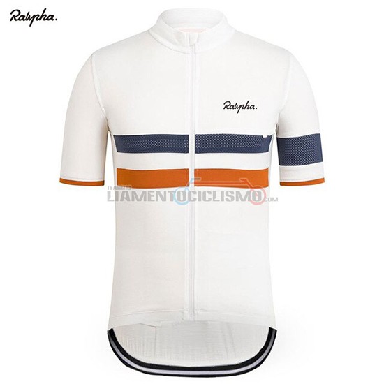 Abbigliamento Ciclismo Rapha Manica Corta 2019 Bianco Arancione