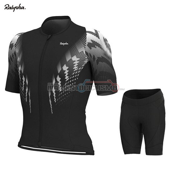 Abbigliamento Ciclismo Rapha Manica Corta 2019 Nero Bianco