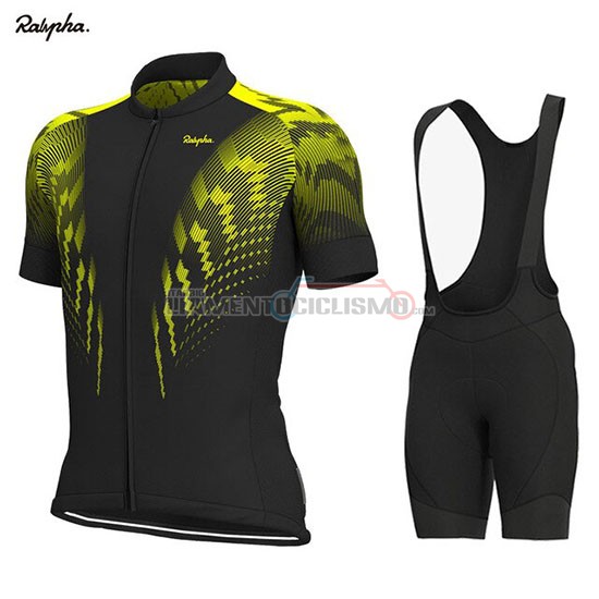 Abbigliamento Ciclismo Rapha Manica Corta 2019 Nero Giallo