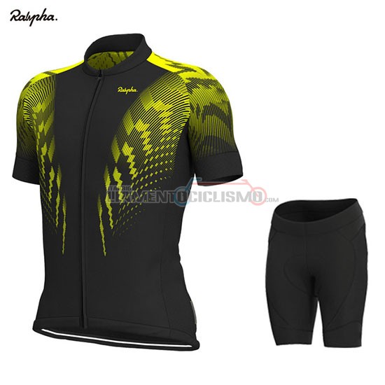 Abbigliamento Ciclismo Rapha Manica Corta 2019 Nero Giallo