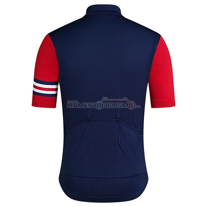 Abbigliamento Ciclismo Rapha Manica Corta 2021 Spento Blu Rosso