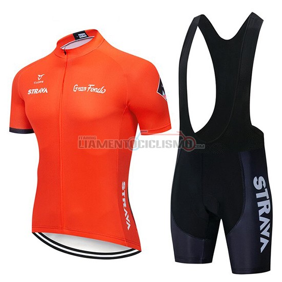 Abbigliamento Ciclismo STRAVA Manica Corta 2019 Arancione