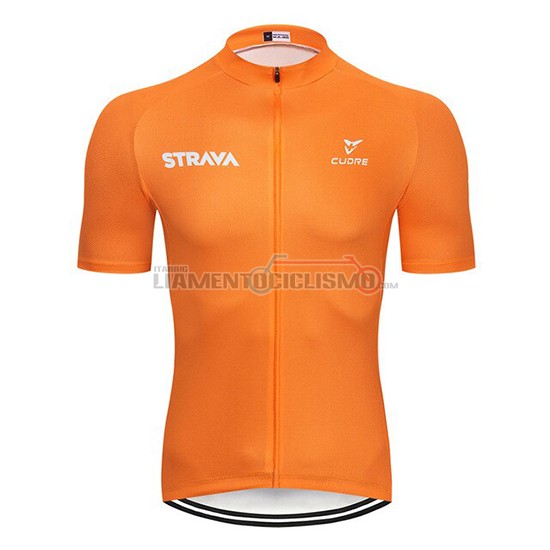 Abbigliamento Ciclismo STRAVA Manica Corta 2019 Arancione Bianco