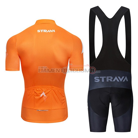 Abbigliamento Ciclismo STRAVA Manica Corta 2019 Arancione Bianco
