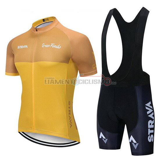 Abbigliamento Ciclismo STRAVA Manica Corta 2019 Giallo