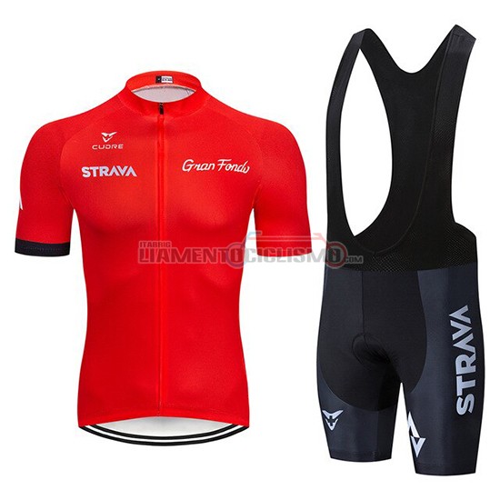 Abbigliamento Ciclismo STRAVA Manica Corta 2019 Rosso