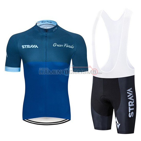 Abbigliamento Ciclismo STRAVA Manica Corta 2019 Spento Blu