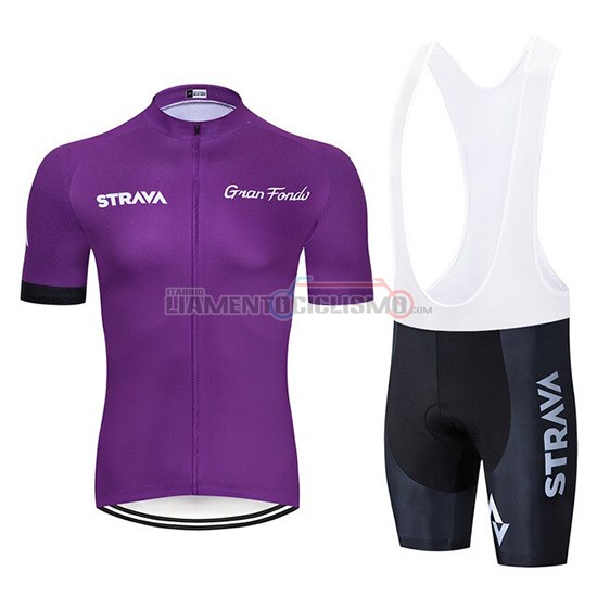 Abbigliamento Ciclismo STRAVA Manica Corta 2019 Spento Viola