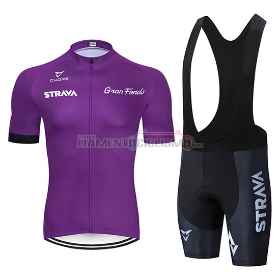 Abbigliamento Ciclismo STRAVA Manica Corta 2019 Spento Viola