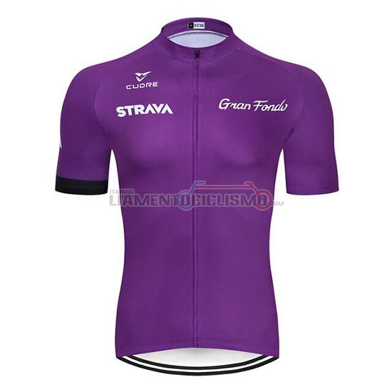 Abbigliamento Ciclismo STRAVA Manica Corta 2019 Spento Viola