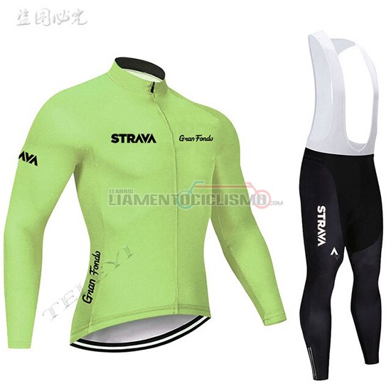 Abbigliamento Ciclismo STRAVA Manica Lunga 2019 Chiaro Verde