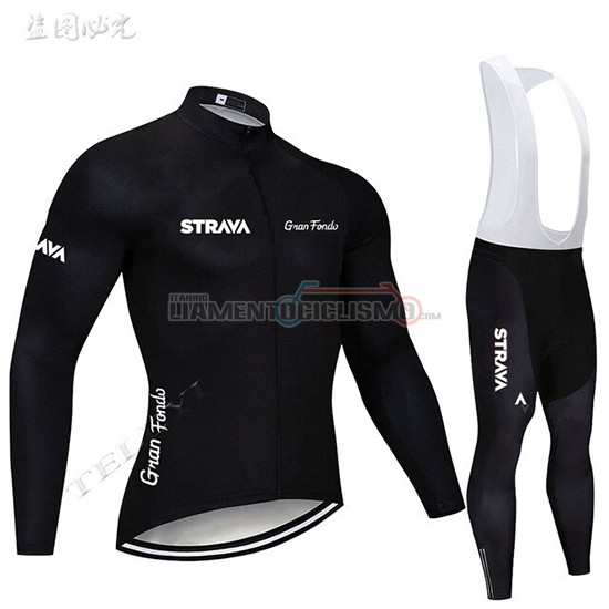 Abbigliamento Ciclismo STRAVA Manica Lunga 2019 Nero