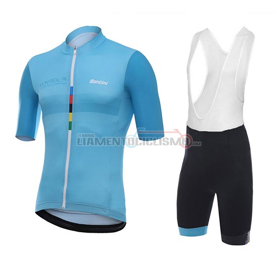 Abbigliamento Ciclismo Santini Skull Manica Corta 2018 Blu