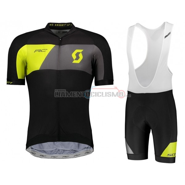 Abbigliamento Ciclismo Castelli Manica Corta 2018 Nero Grigio Giallo