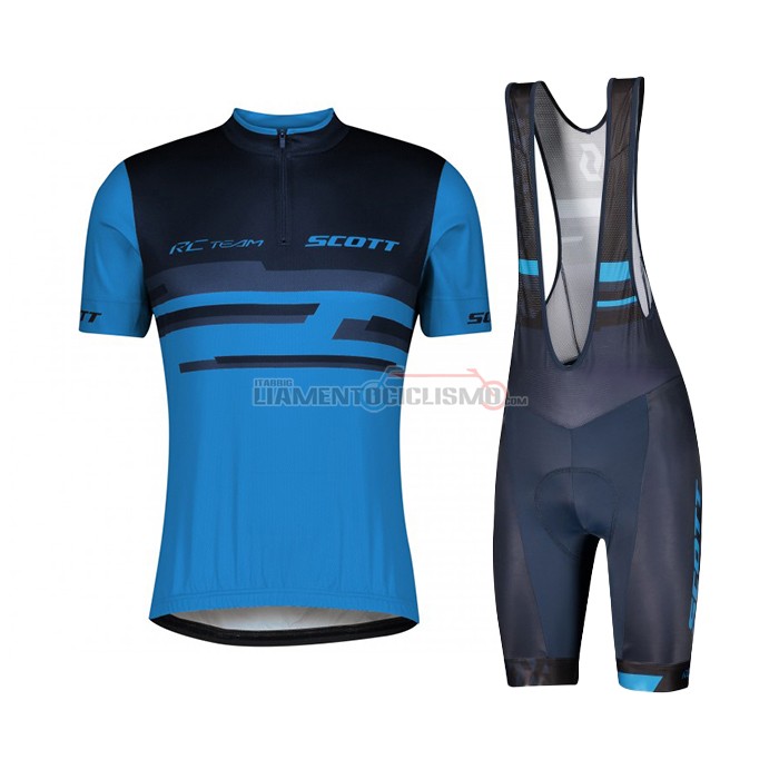 Abbigliamento Ciclismo Scott Manica Corta 2021 Blu Nero