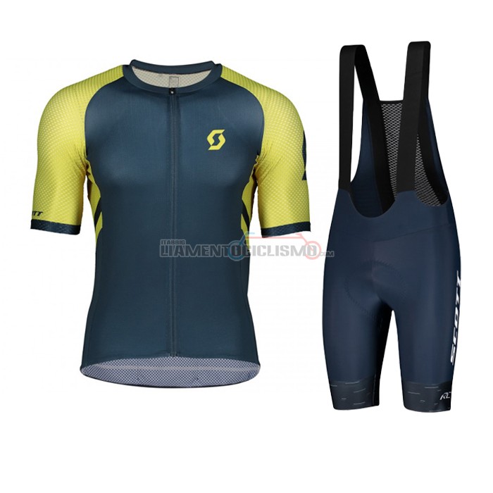 Abbigliamento Ciclismo Scott Manica Corta 2021 Giallo Spento Blu