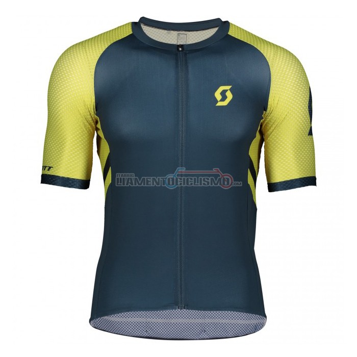 Abbigliamento Ciclismo Scott Manica Corta 2021 Giallo Spento Blu