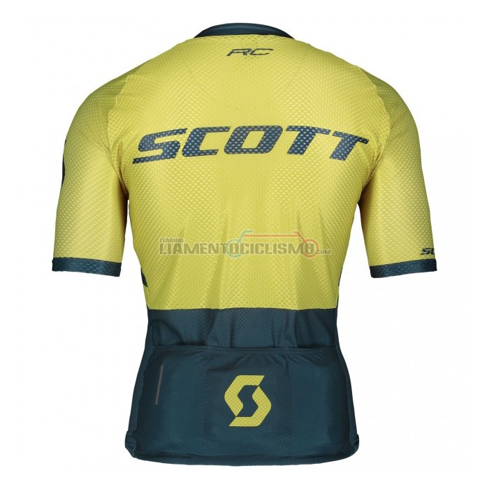Abbigliamento Ciclismo Scott Manica Corta 2021 Giallo Spento Blu