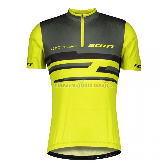 Abbigliamento Ciclismo Scott Manica Corta 2021 Grigio Giallo