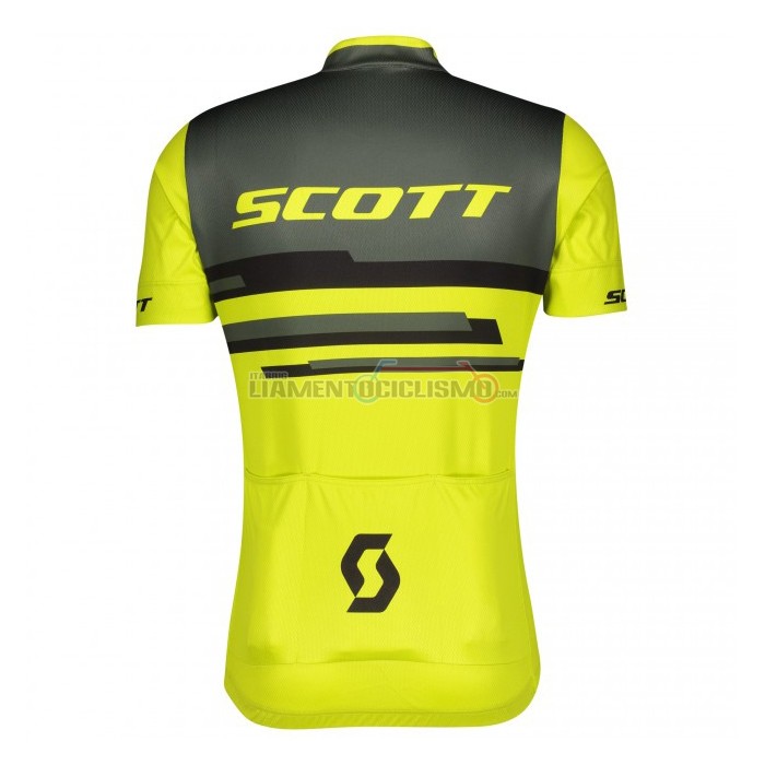 Abbigliamento Ciclismo Scott Manica Corta 2021 Grigio Giallo