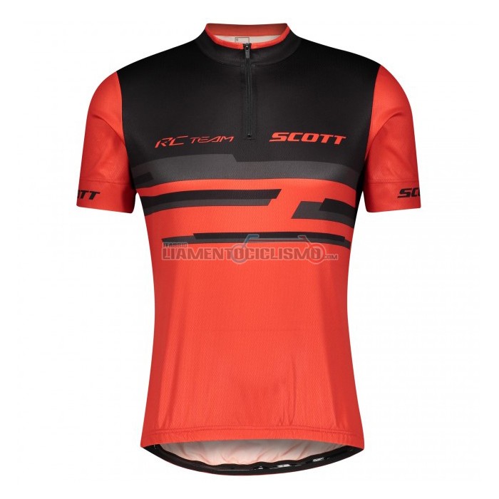 Abbigliamento Ciclismo Scott Manica Corta 2021 Rosso Nero