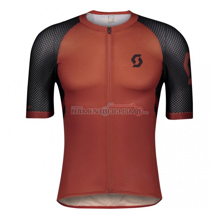 Abbigliamento Ciclismo Scott Manica Corta 2021 Spento Arancione