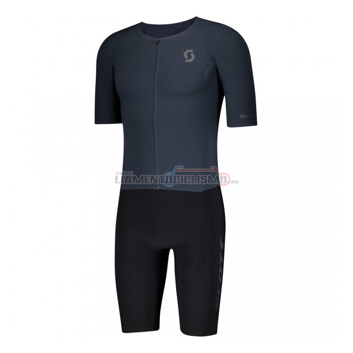 Abbigliamento Ciclismo Scott Manica Corta 2021 Spento Blu