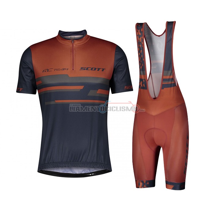 Abbigliamento Ciclismo Scott Manica Corta 2021 Spento Blu Arancione