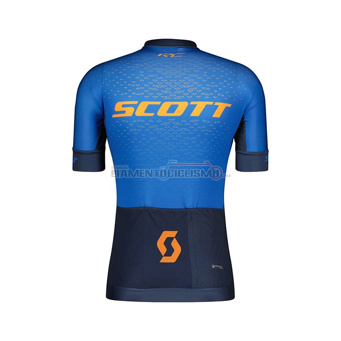 Abbigliamento Ciclismo Scott Manica Corta 2022 Blu Giallo