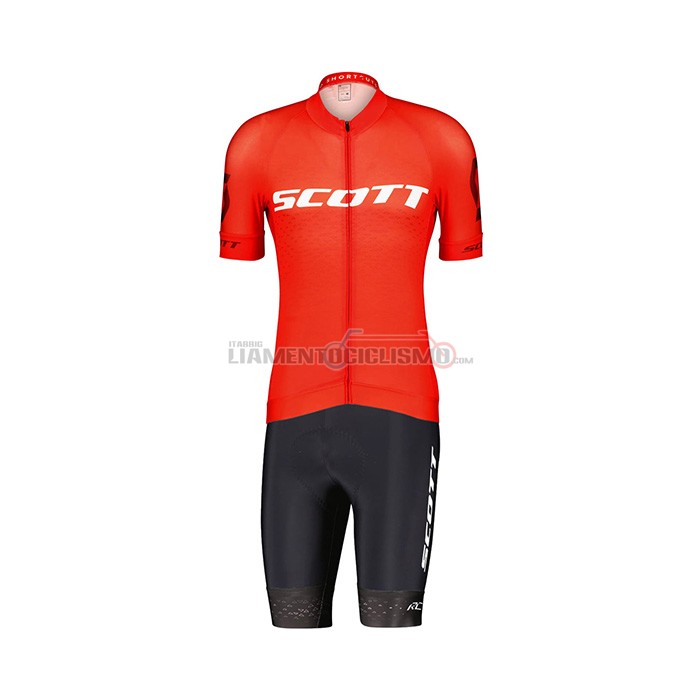 Abbigliamento Ciclismo Scott Manica Corta 2022 Rosso Bianco