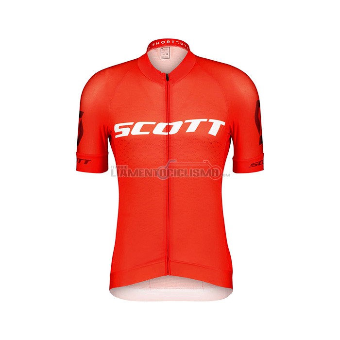 Abbigliamento Ciclismo Scott Manica Corta 2022 Rosso Bianco