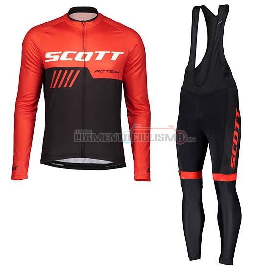 Abbigliamento Ciclismo Scott Manica Lunga 2019 Nero Rosso