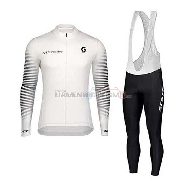 Abbigliamento Ciclismo Scott Manica Lunga 2020 Bianco Nero