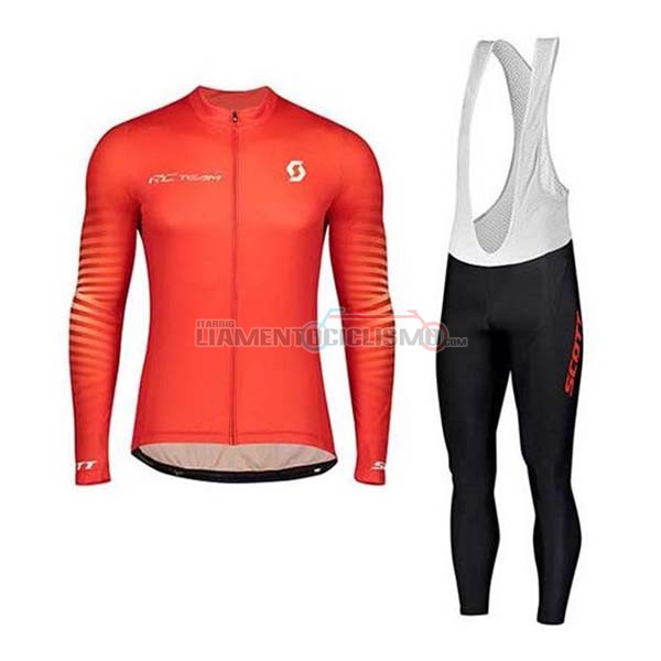 Abbigliamento Ciclismo Scott Manica Lunga 2020 Rosso Bianco