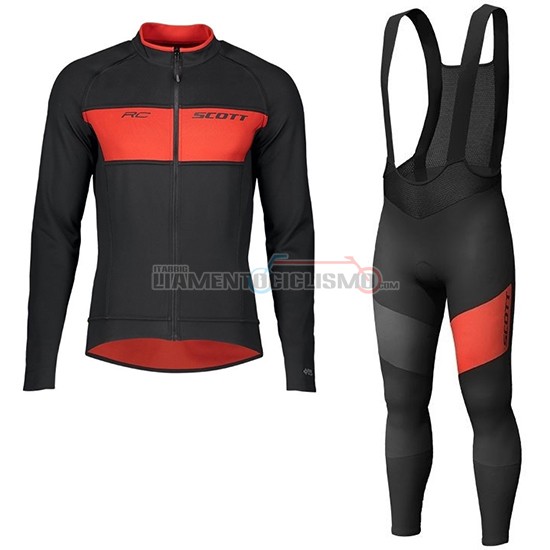 Abbigliamento Ciclismo Scott RC FF Manica Lunga 2019 Nero Rosso