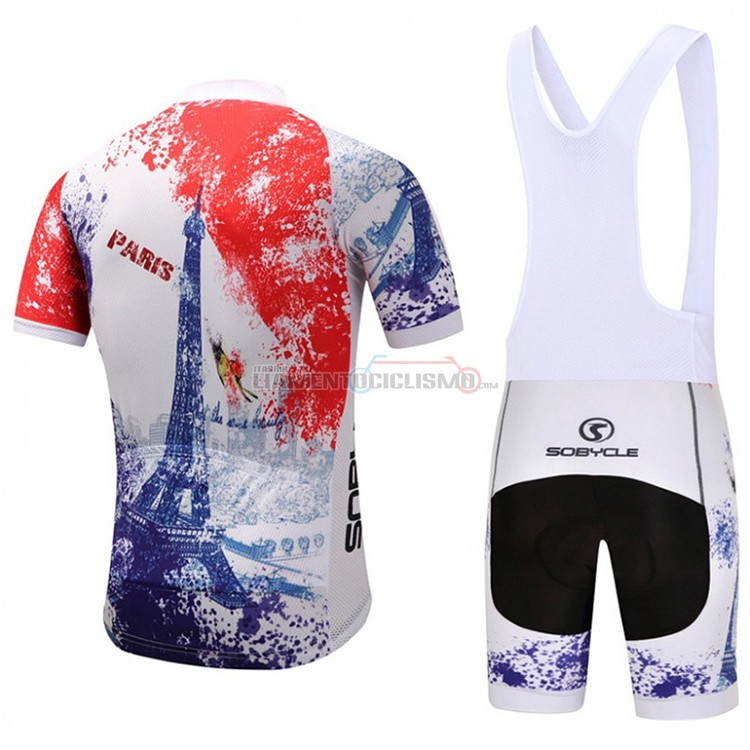 Abbigliamento Ciclismo Sobycle Manica Corta 2018 Bianco Arancione Blu