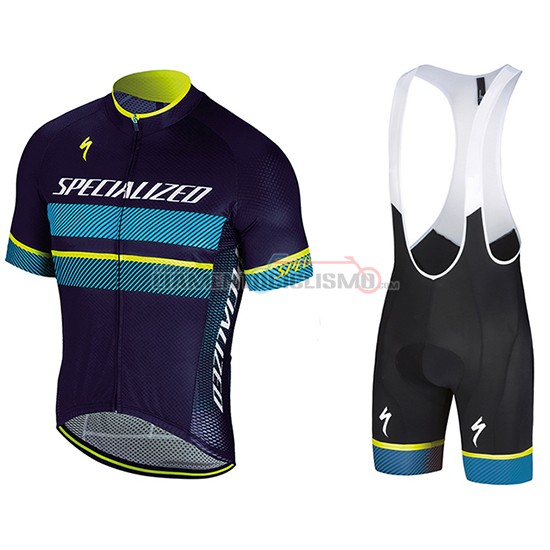 Abbigliamento Ciclismo Specialized Manica Corta 2018 Blu Giallo Bianco