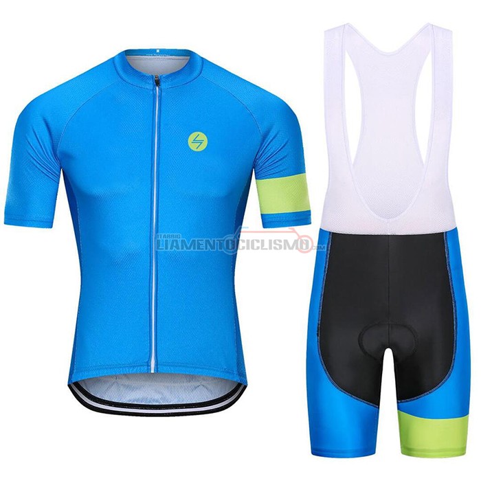 Abbigliamento Ciclismo Steep Manica Corta 2021 Blu Verde