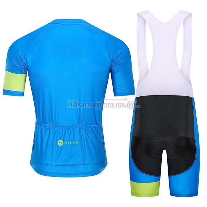 Abbigliamento Ciclismo Steep Manica Corta 2021 Blu Verde