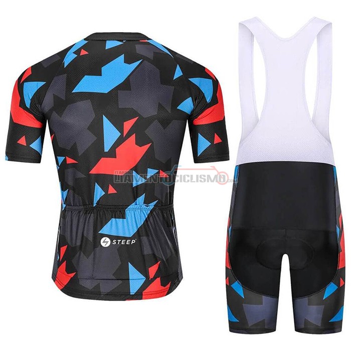 Abbigliamento Ciclismo Steep Manica Corta 2021 Nero Rosso Blu