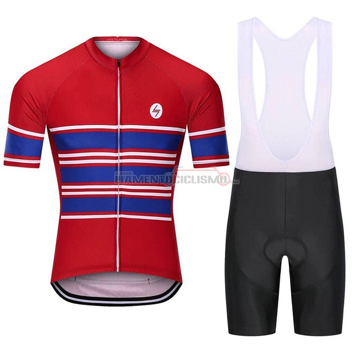 Abbigliamento Ciclismo Steep Manica Corta 2021 Rosso Blu(3)