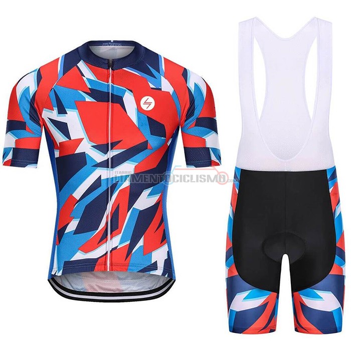 Abbigliamento Ciclismo Steep Manica Corta 2021 Rosso Blu