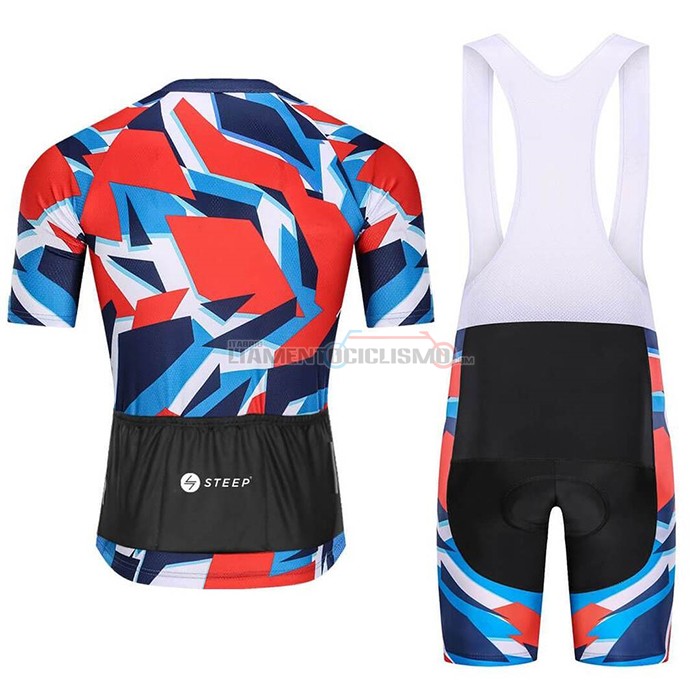 Abbigliamento Ciclismo Steep Manica Corta 2021 Rosso Blu