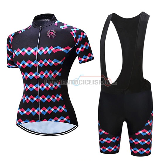 Abbigliamento Ciclismo Donne Teleyi Manica Corta 2019 Viola Nero